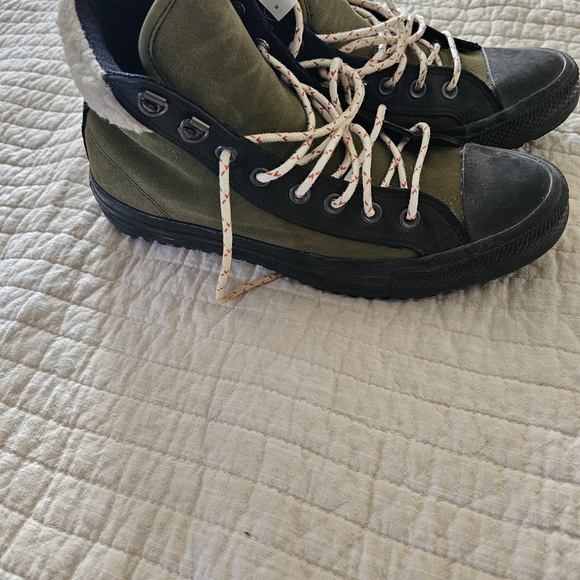 Converse Olive and Black High-Top Sneakers - Picture 4 of 13